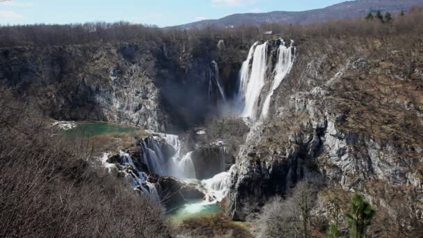 Cascate al Parco Nazionale di Plitvice — Video Stock