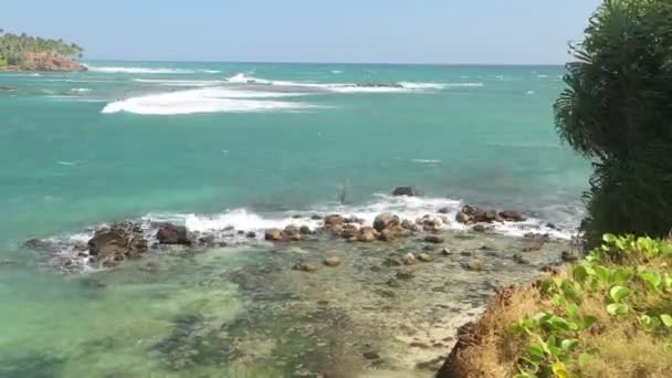 Bahía tropical con agua clara — Vídeos de Stock