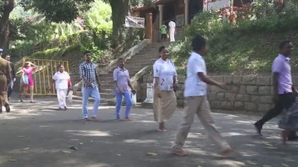 People passing near the Temple of the Tooth — Stock Video