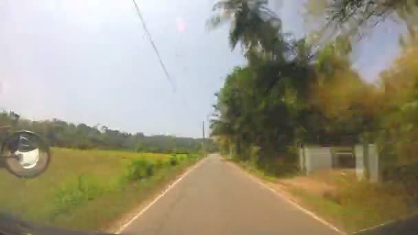 Sri Lankan countryside landscape from moving vehicle — Stock Video