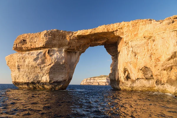 Arco natural calcário na ilha de Gozo — Fotografia de Stock