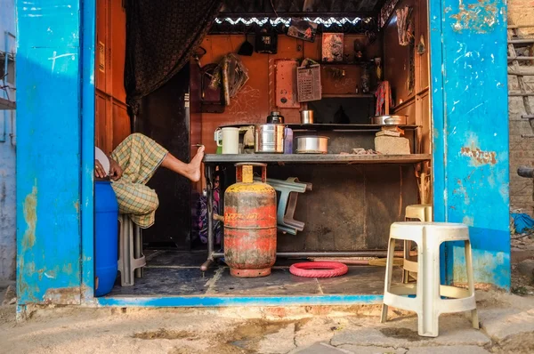 Indian chai shop — Stock Photo, Image