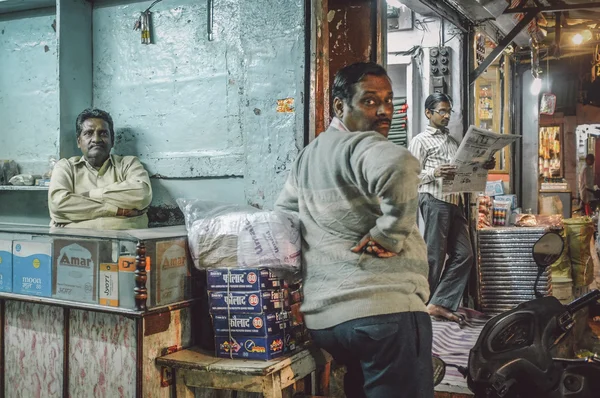 Indian shop owners — Stock Photo, Image