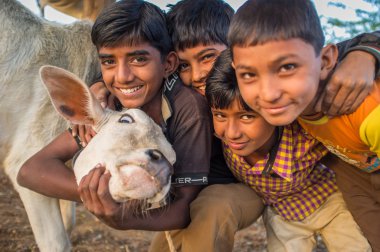 boys from Rabari tribe  smiling