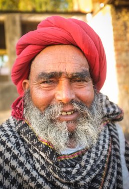 Elderly Rabari tribesman smiling