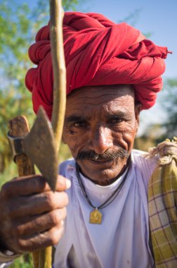 Rabari tribesman sits