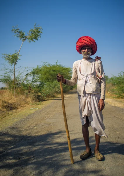 Idosos Rabari tribesman stands — Fotografia de Stock