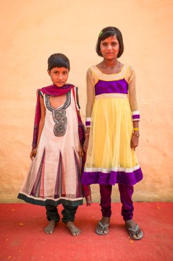 Two Indian girls pose