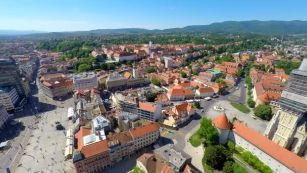 Zagreb com Ban Jelacic Square — Vídeo de Stock