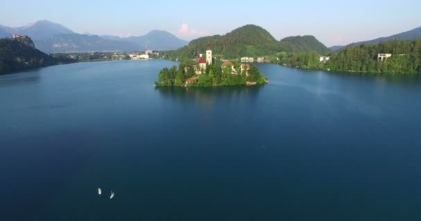 Slovenska sjön Bled — Stockvideo