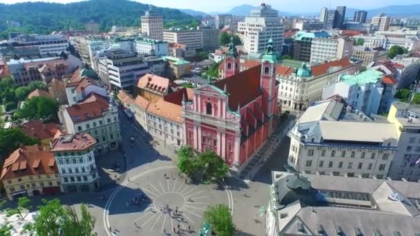 Centro de la ciudad en Liubliana, Eslovenia . — Vídeo de stock