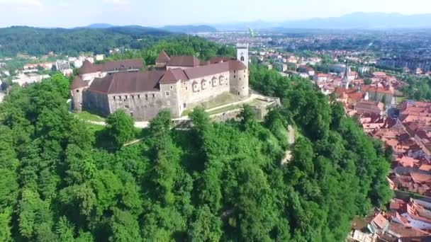 Люблянский замок в Словении . — стоковое видео