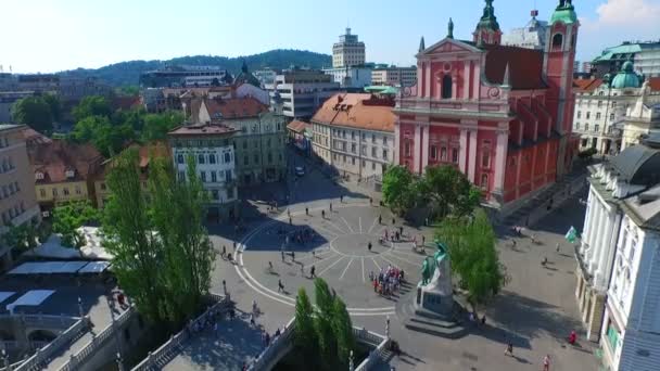 Centro de la ciudad en Liubliana, Eslovenia . — Vídeos de Stock