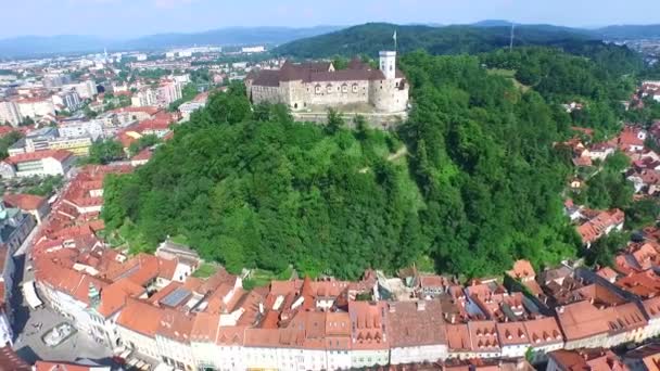 Castelo de ljubljana em slovenia . — Vídeo de Stock