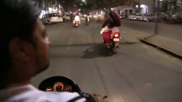 Motorbike driver riding down — Stock Video