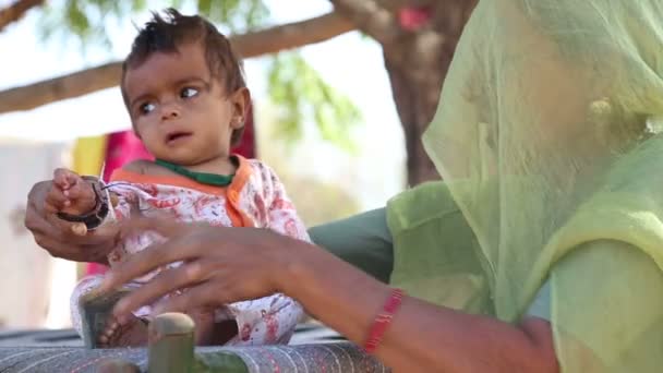 Indian baby boy sitting — Stock Video