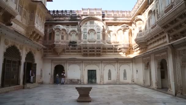 Fachada do edifício no forte de Mehrangarh . — Vídeo de Stock