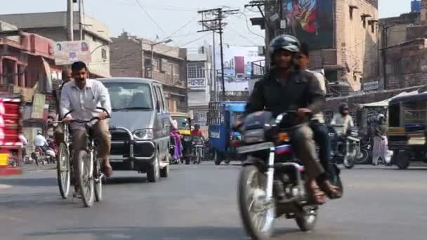 Rua movimentada em Jodhpur — Vídeo de Stock