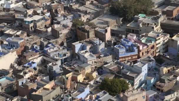 Jodhpur cityscape yerel evleriyle. — Stok video