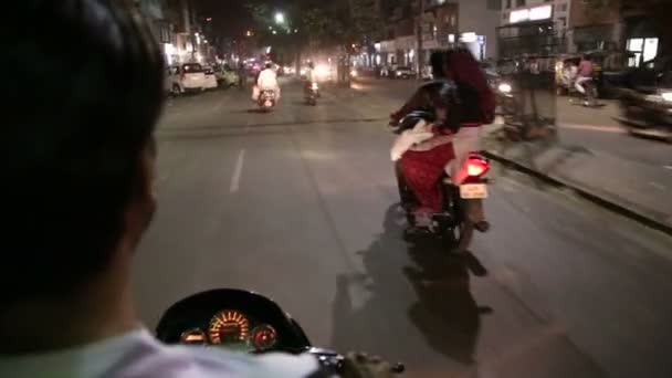 Motorbike driver riding — Stock Video