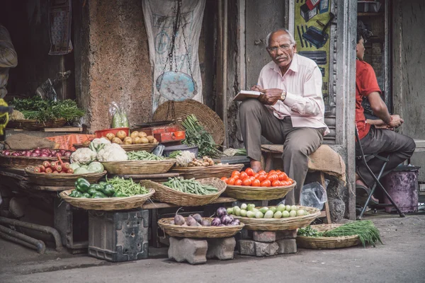 Indianer schreibt in Buch — Stockfoto