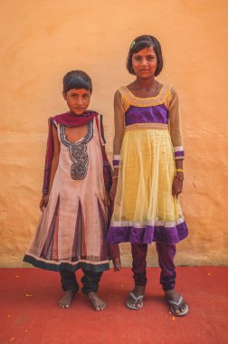 Two Indian girls pose