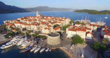 Aerial view of old fortress in Korcula, Croatia