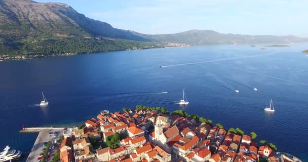 Hermosa ciudad de Korcula, Croacia — Vídeos de Stock