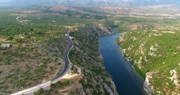 Vista aérea do rio Zrmanja, Croácia — Vídeo de Stock
