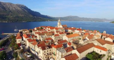 roofs in city of Korcula, Croatia