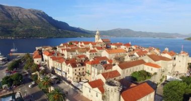 roofs in city of Korcula, Croatia