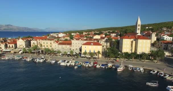 Supetar marina on Island of Brac — Αρχείο Βίντεο