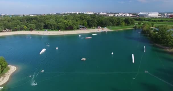 Wake Park Jarun in Zagreb — Stockvideo