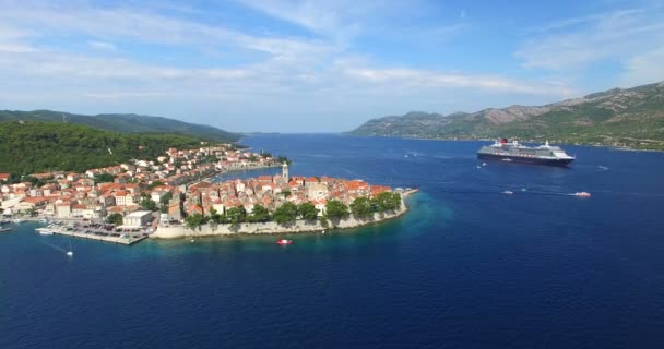 Cidade histórica de Korcula, Croácia — Vídeo de Stock