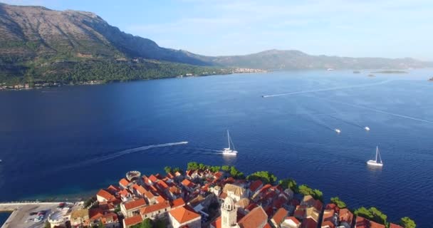 Hermosa ciudad de Korcula, Croacia — Vídeos de Stock