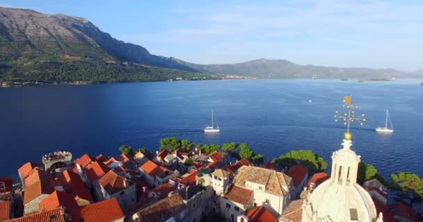 Hermosa ciudad de Korcula, Croacia — Vídeo de stock