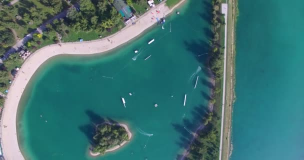 Wake Park Jarun em Zagreb — Vídeo de Stock