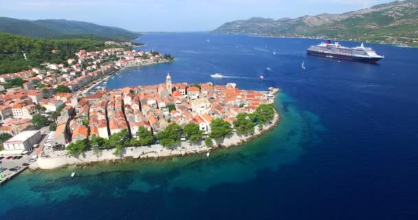 Ciudad histórica de Korcula, Croacia — Vídeo de stock