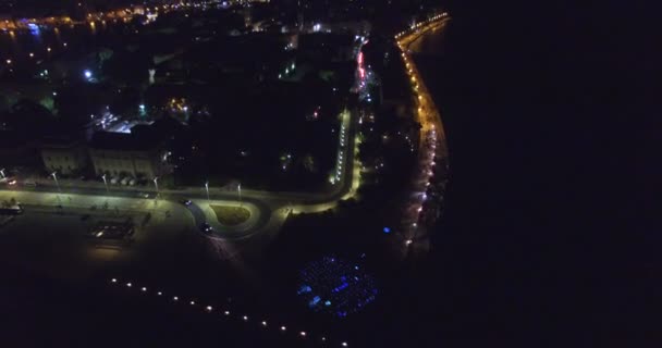 Gece şehir Zadar, Hırvatistan — Stok video
