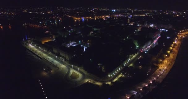 Ночной город Задар, Хорватия — стоковое видео