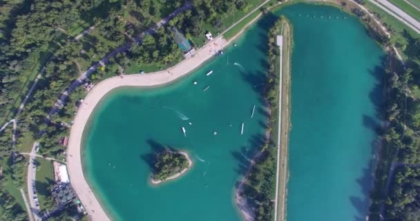 Wake Park Jarun em Zagreb — Vídeo de Stock