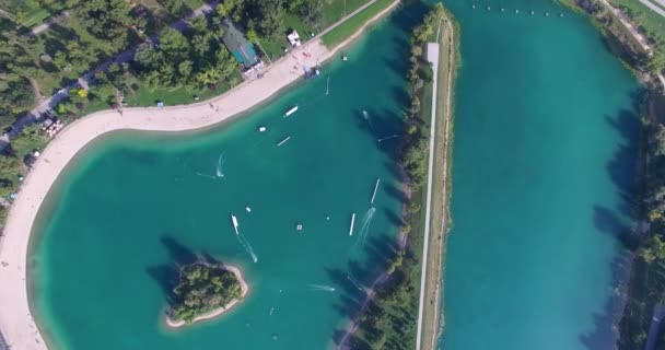 Wake Park Jarun en Zagreb — Vídeo de stock