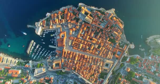 Old City of Dubrovnik at sunset — Stok video