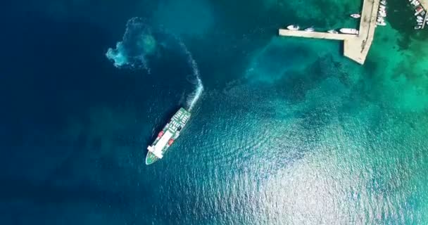 Ferry haven verlaten op Olib eiland, Kroatië — Stockvideo