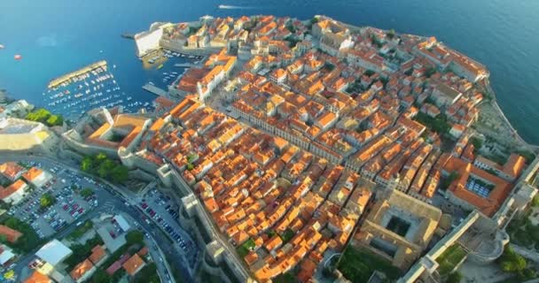 Old City of Dubrovnik at sunset — Stok video