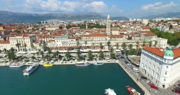 Marina i split, Kroatien — Stockvideo