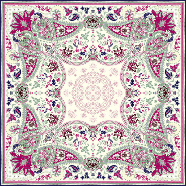 Detailed floral scarf design