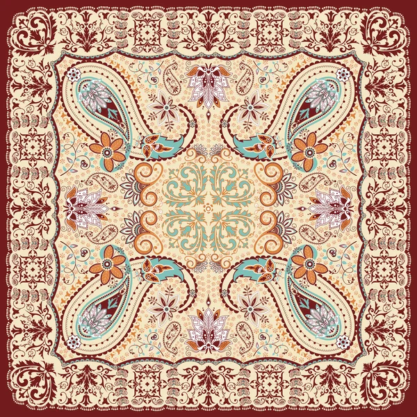 Paisley floral sjaal ontwerp — Stockvector