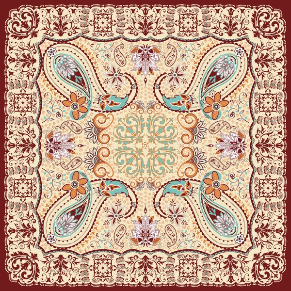 Paisley design lenço floral Vetor De Stock