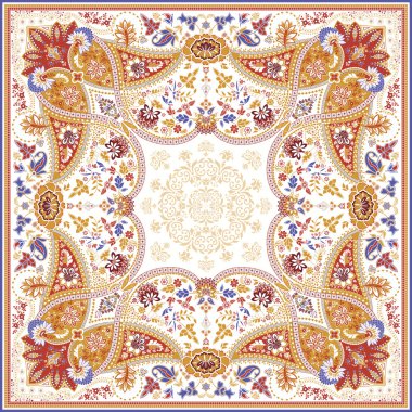 Detailed floral scarf design.jpg clipart